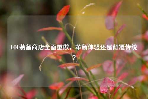 LOL装备商店全面重做，革新体验还是颠覆传统？