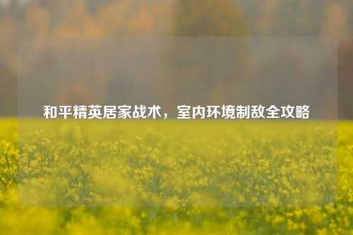 和平精英居家战术，室内环境制敌全攻略