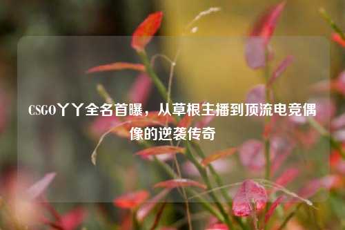 CSGO丫丫全名首曝，从草根主播到顶流电竞偶像的逆袭传奇