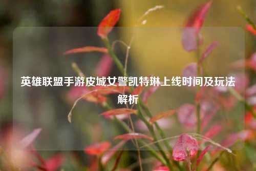 英雄联盟手游皮城女警凯特琳上线时间及玩法解析