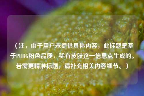 （注，由于用户未提供具体内容，此标题是基于PUBG粉色品质，稀有皮肤这一信息点生成的。若需更精准标题，请补充相关内容细节。）