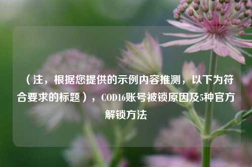 （注，根据您提供的示例内容推测，以下为符合要求的标题），COD16账号被锁原因及5种官方解锁 *** 