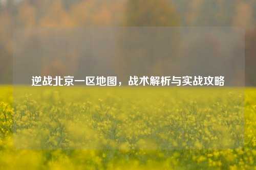 逆战北京一区地图，战术解析与实战攻略