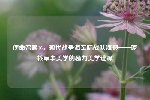 使命召唤16，现代战争海军陆战队海报——硬核军事美学的暴力美学诠释