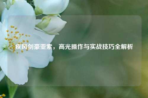 疾风剑豪亚索，高光操作与实战技巧全解析
