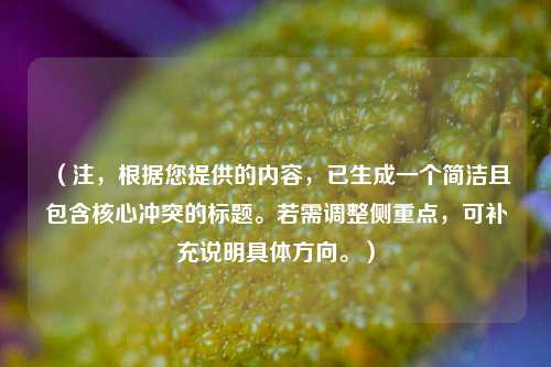（注，根据您提供的内容，已生成一个简洁且包含核心冲突的标题。若需调整侧重点，可补充说明具体方向。）