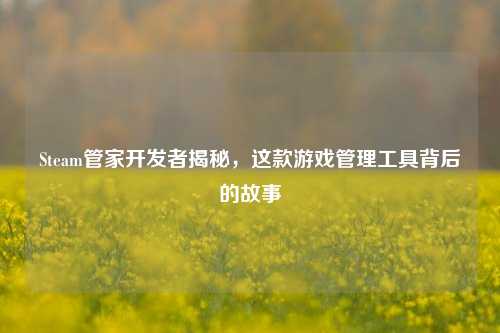 Steam管家开发者揭秘，这款游戏管理工具背后的故事