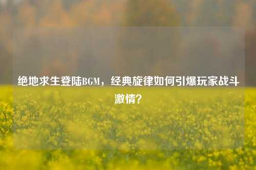 绝地求生登陆BGM，经典旋律如何引爆玩家战斗***？