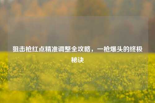 狙击枪红点精准调整全攻略，一枪爆头的终极秘诀
