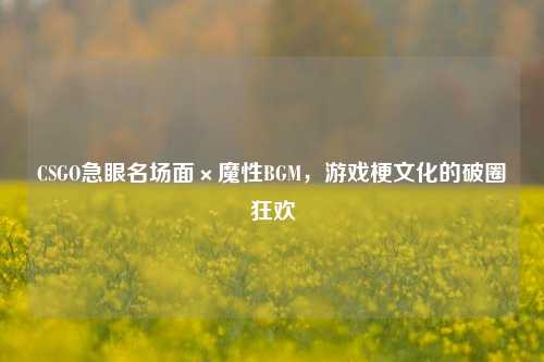 CSGO急眼名场面×魔性BGM，游戏梗文化的破圈狂欢