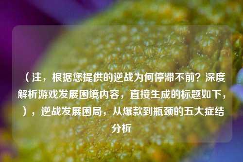 （注，根据您提供的逆战为何停滞不前？深度解析游戏发展困境内容，直接生成的标题如下，），逆战发展困局，从爆款到瓶颈的五大症结分析