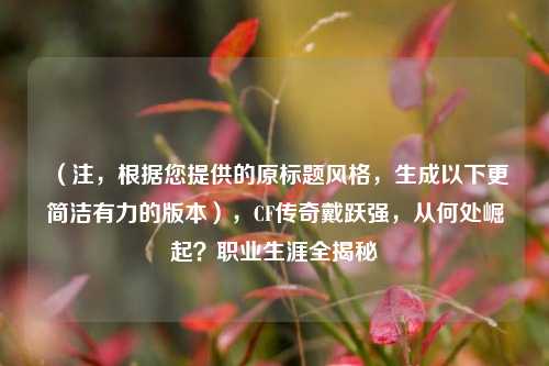 （注，根据您提供的原标题风格，生成以下更简洁有力的版本），CF传奇戴跃强，从何处崛起？职业生涯全揭秘