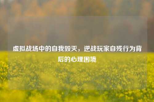 虚拟战场中的自我毁灭,逆战玩家自残行为背后的心理困境