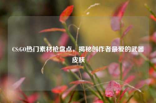 CS:GO热门素材枪盘点，揭秘创作者更爱的武器皮肤