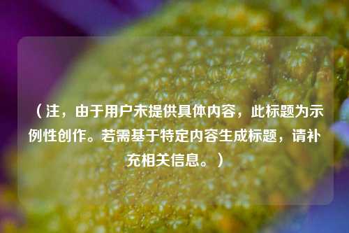 (注,由于用户未提供具体内容,此标题为示例性创作。若需基于特定内容生成标题,请补充相关信息。)