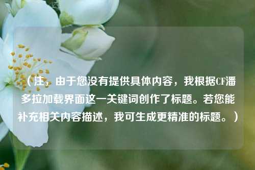 （注，由于您没有提供具体内容，我根据CF潘多拉加载界面这一关键词创作了标题。若您能补充相关内容描述，我可生成更精准的标题。）