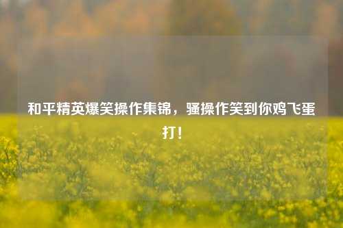 和平精英爆笑操作集锦,骚操作笑到你鸡飞蛋打!
