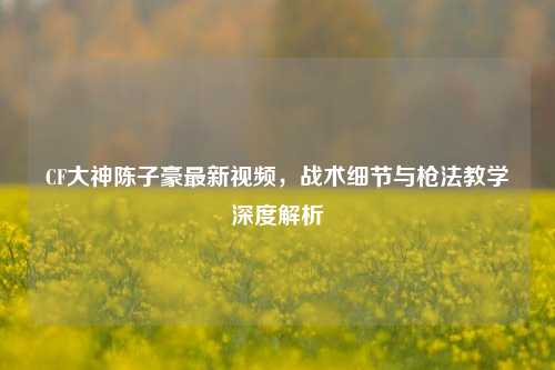 CF大神陈子豪最新视频,战术细节与枪法教学深度解析