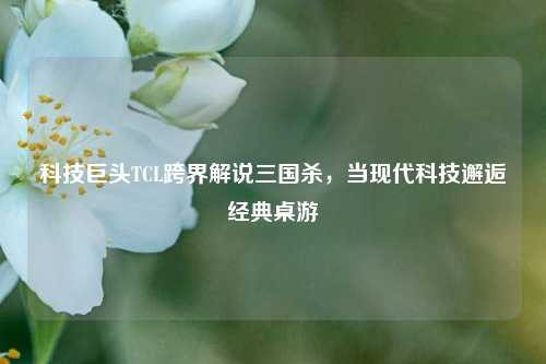科技巨头TCL跨界解说三国杀，当现代科技邂逅经典桌游