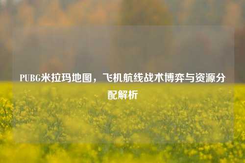 PUBG米拉玛地图，飞机航线战术博弈与资源分配解析