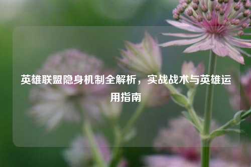 英雄联盟隐身机制全解析，实战战术与英雄运用指南