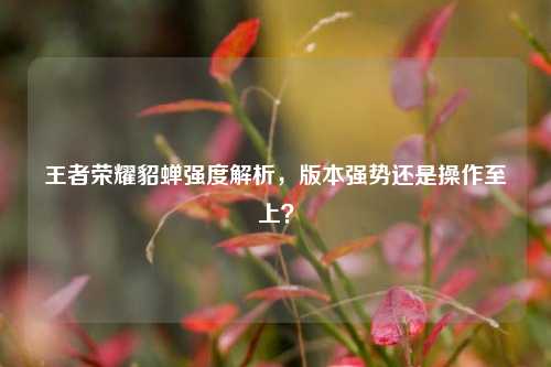 王者荣耀貂蝉强度解析,版本强势还是操作至上?