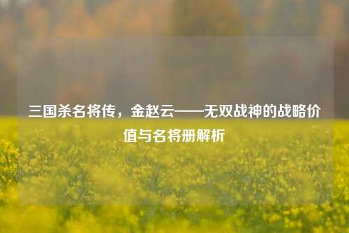 三国杀名将传，金赵云——无双战神的战略价值与名将册解析