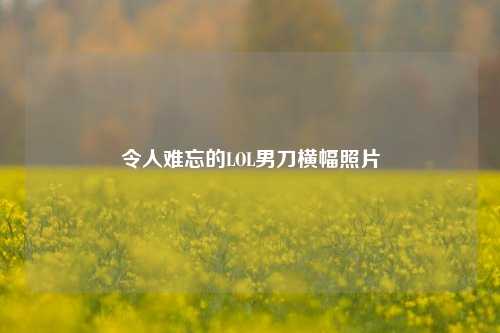 令人难忘的LOL男刀横幅照片
