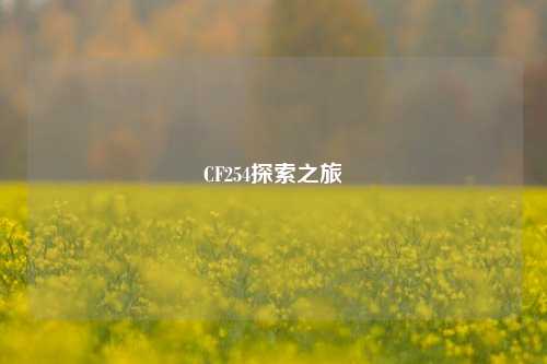 CF254探索之旅