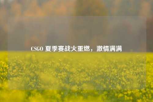 CSGO 夏季赛战火重燃，***满满