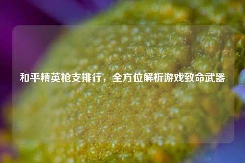 和平精英枪支排行，全方位解析游戏致命武器