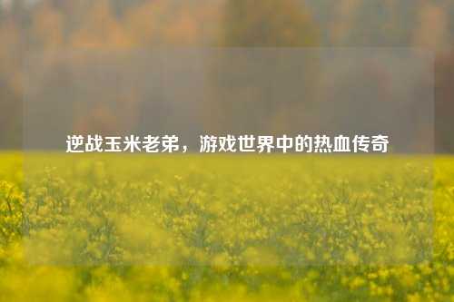 逆战玉米老弟，游戏世界中的热血传奇