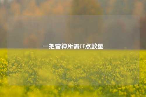 一把雷神所需CF点数量