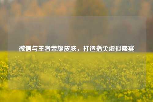 微信与王者荣耀皮肤，打造指尖虚拟盛宴