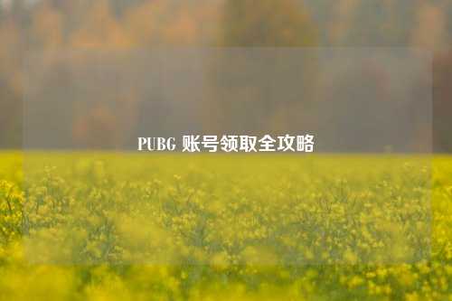 PUBG 账号领取全攻略