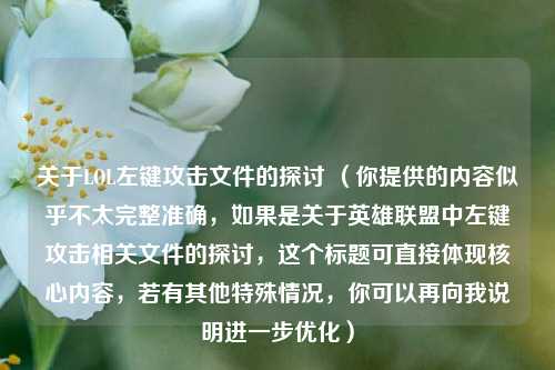 关于LOL左键攻击文件的探讨 （你提供的内容似乎不太完整准确，如果是关于英雄联盟中左键攻击相关文件的探讨，这个标题可直接体现核心内容，若有其他特殊情况，你可以再向我说明进一步优化）