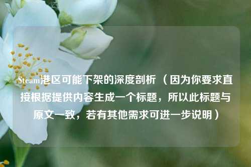Steam港区可能下架的深度剖析 （因为你要求直接根据提供内容生成一个标题，所以此标题与原文一致，若有其他需求可进一步说明）