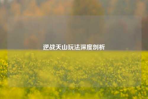 逆战天山玩法深度剖析