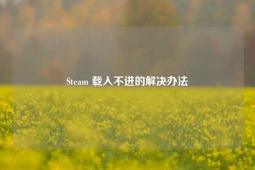 Steam 载入不进的解决办法