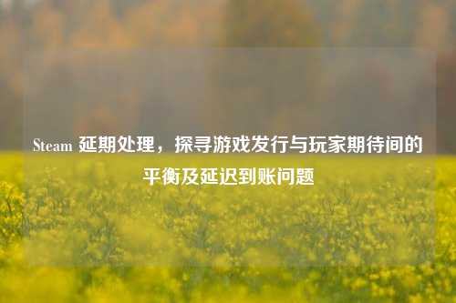Steam 延期处理,探寻游戏发行与玩家期待间的平衡及延迟到账问题