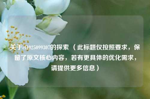 关于cf1025099307的探索 （此标题仅按照要求，保留了原文核心内容，若有更具体的优化需求，请提供更多信息）