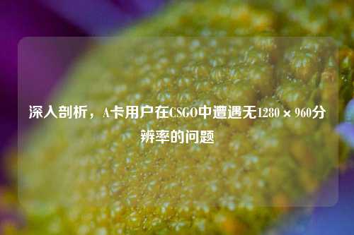 深入剖析,A卡用户在CSGO中遭遇无1280×960分辨率的问题