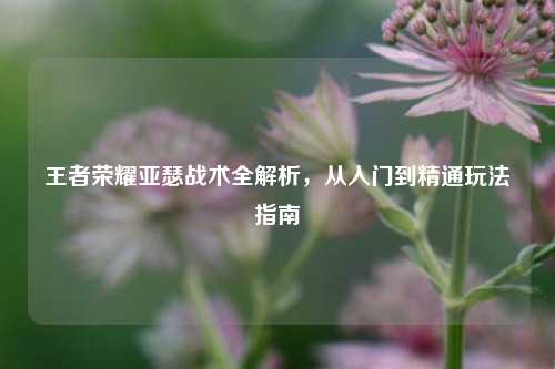 王者荣耀亚瑟战术全解析，从入门到精通玩法指南