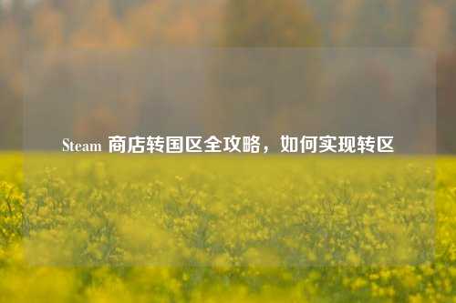 Steam 商店转国区全攻略，如何实现转区