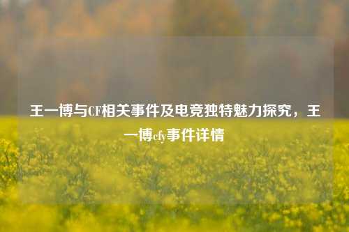 王一博与CF相关事件及电竞独特魅力探究，王一博cfy事件详情