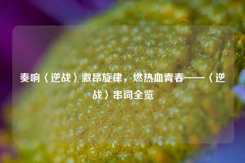奏响〈逆战〉激昂旋律,燃热血青春——〈逆战〉串词全览