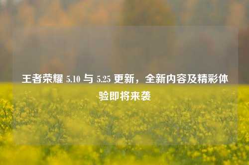 王者荣耀 5.10 与 5.25 更新，全新内容及精彩体验即将来袭
