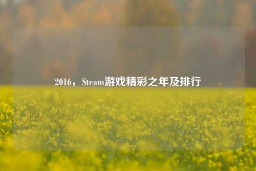 2016,Steam游戏精彩之年及排行