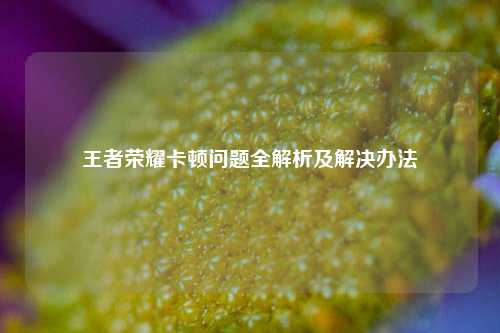 王者荣耀卡顿问题全解析及解决办法
