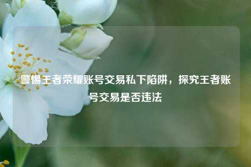 警惕王者荣耀账号交易私下陷阱,探究王者账号交易是否违法